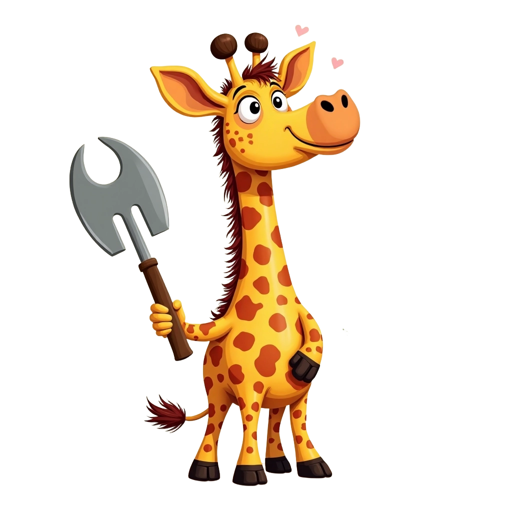 Giraffe with an Axe